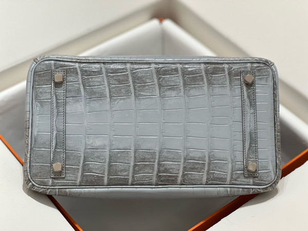 Hermes Matte Himalayan Night Niloticus Crocodile  Birkin bag 30 cm