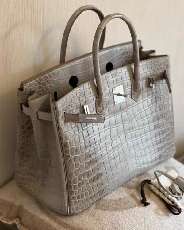 Hermes Matte Himalayan Night Niloticus Crocodile  Birkin bag 30 cm