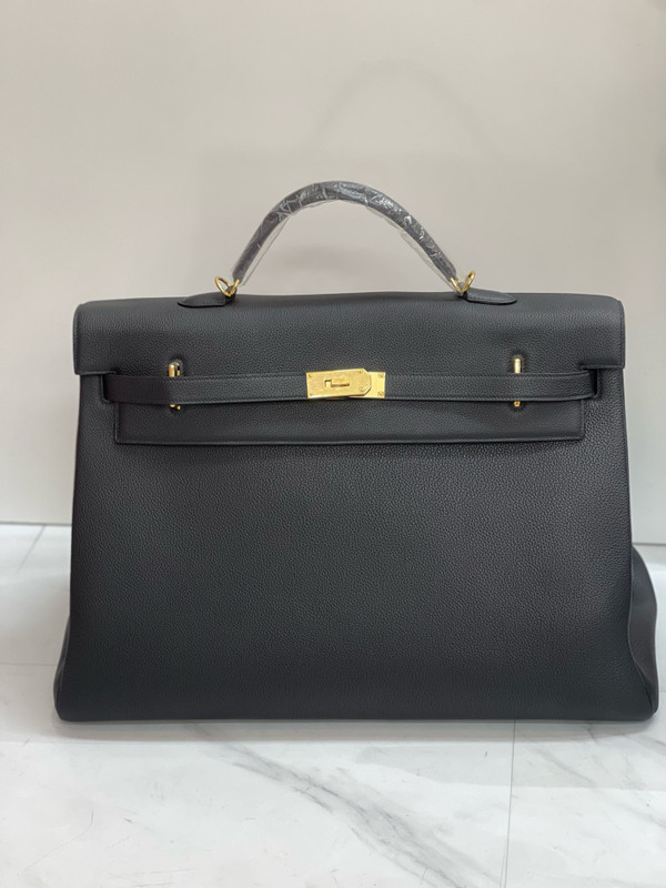 Hermes Kelly 50 Voyage Bag Palladium Hardware Togo Leather Limited Edition
