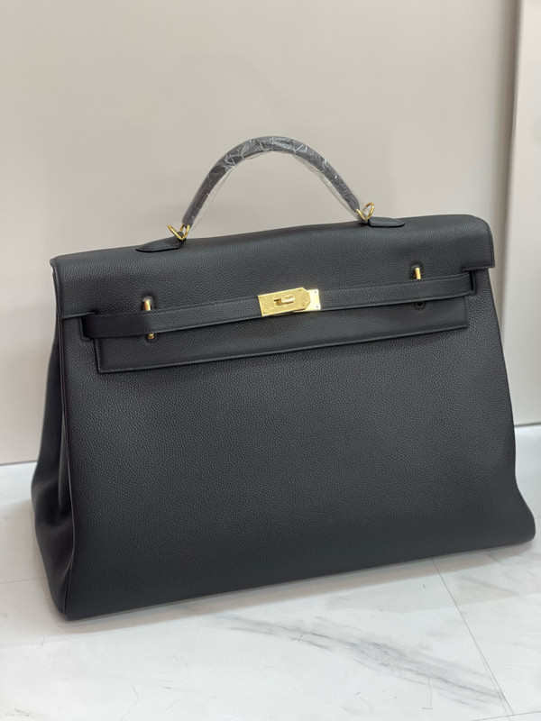Hermes Kelly 50 Voyage Bag Palladium Hardware Togo Leather Limited Edition