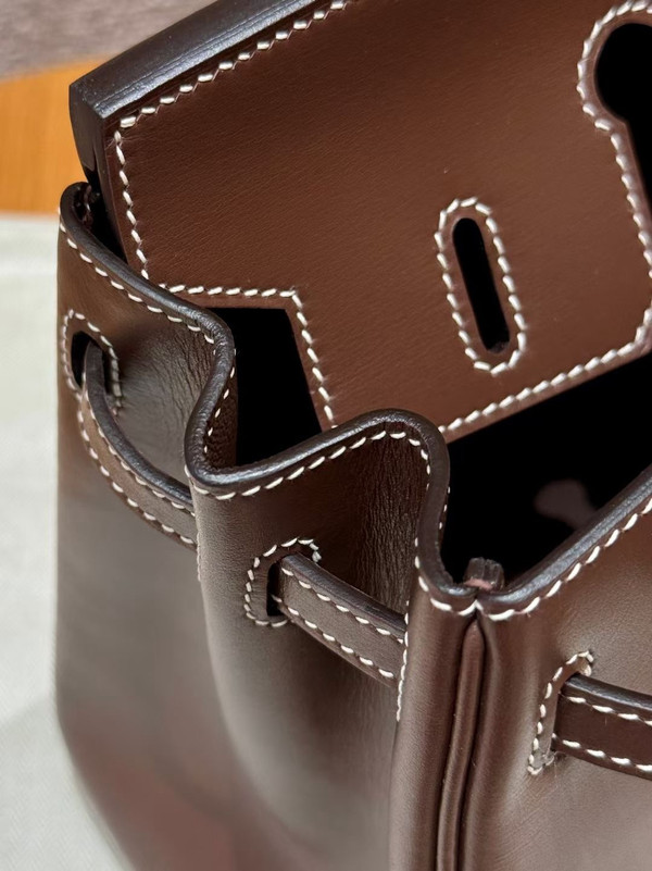 Hermes Birkin 25  Chocolate Box Leather Palladium Hardware