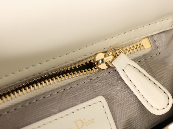 Christian Dior Mini Lady Dior Bag White Saddle Cannage Lambskin 2024