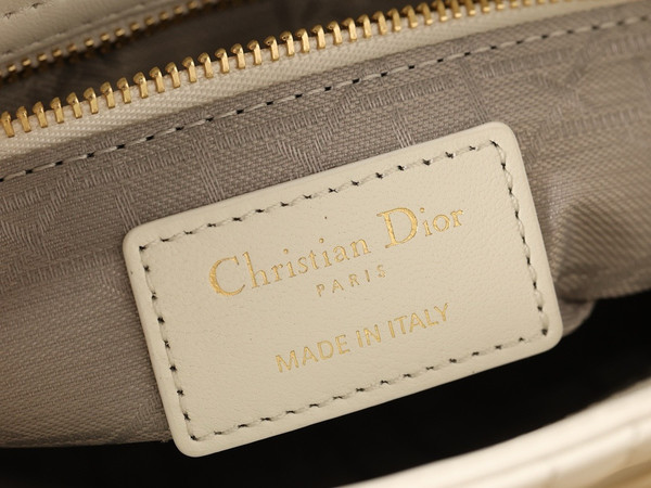 Christian Dior Mini Lady Dior Bag White Saddle Cannage Lambskin 2024