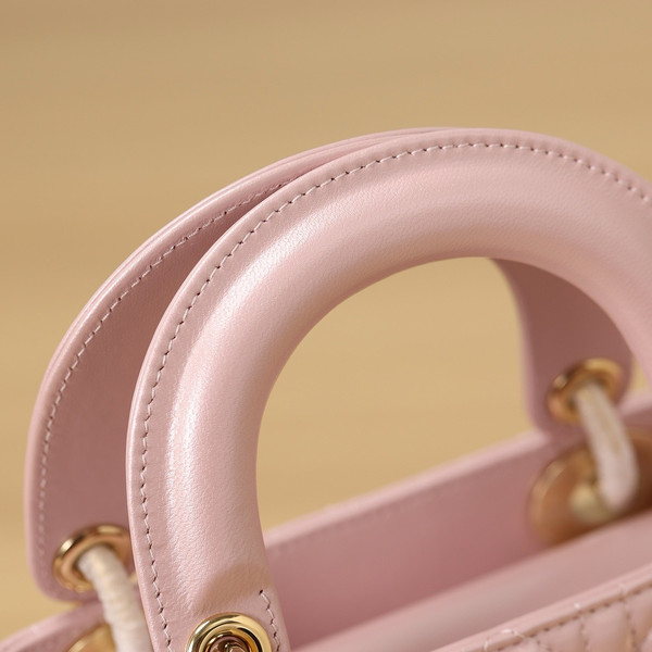 Christian Dior Mini Lady Dior Bag Pink Saddle Cannage Lambskin 2024