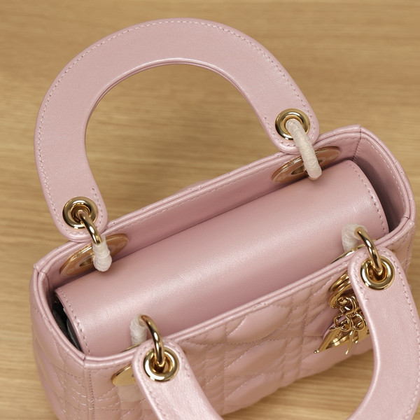 Christian Dior Mini Lady Dior Bag Pink Saddle Cannage Lambskin 2024