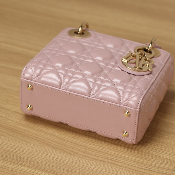 Christian Dior Mini Lady Dior Bag Pink Saddle Cannage Lambskin 2024