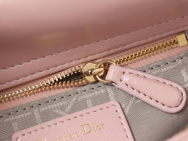 Christian Dior Mini Lady Dior Bag Pink Saddle Cannage Lambskin 2024