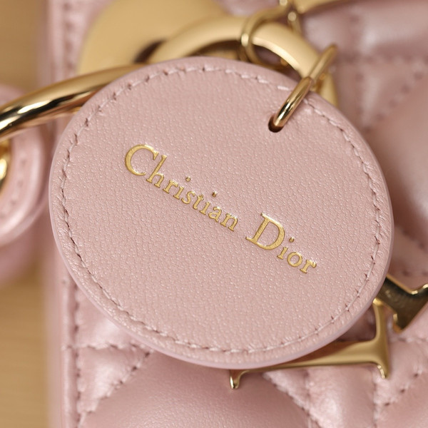 Christian Dior Mini Lady Dior Bag Pink Saddle Cannage Lambskin 2024