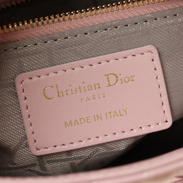 Christian Dior Mini Lady Dior Bag Pink Saddle Cannage Lambskin 2024