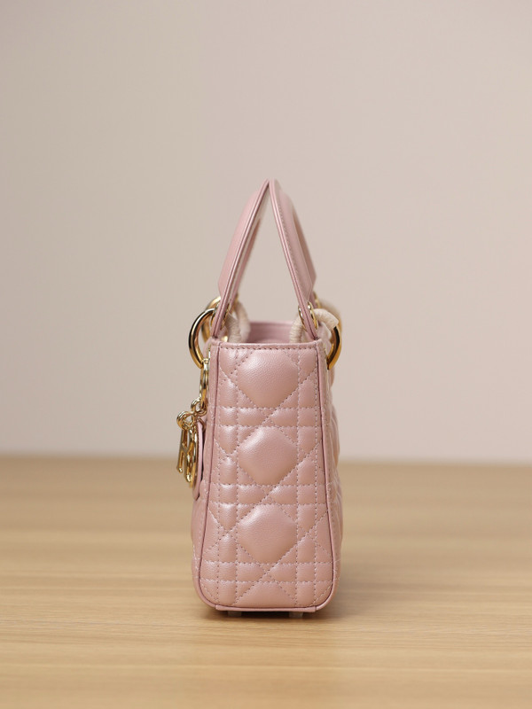 Christian Dior Mini Lady Dior Bag Pink Saddle Cannage Lambskin 2024