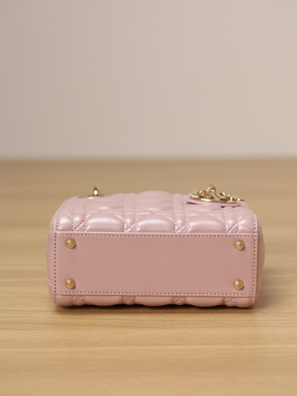Christian Dior Mini Lady Dior Bag Pink Saddle Cannage Lambskin 2024