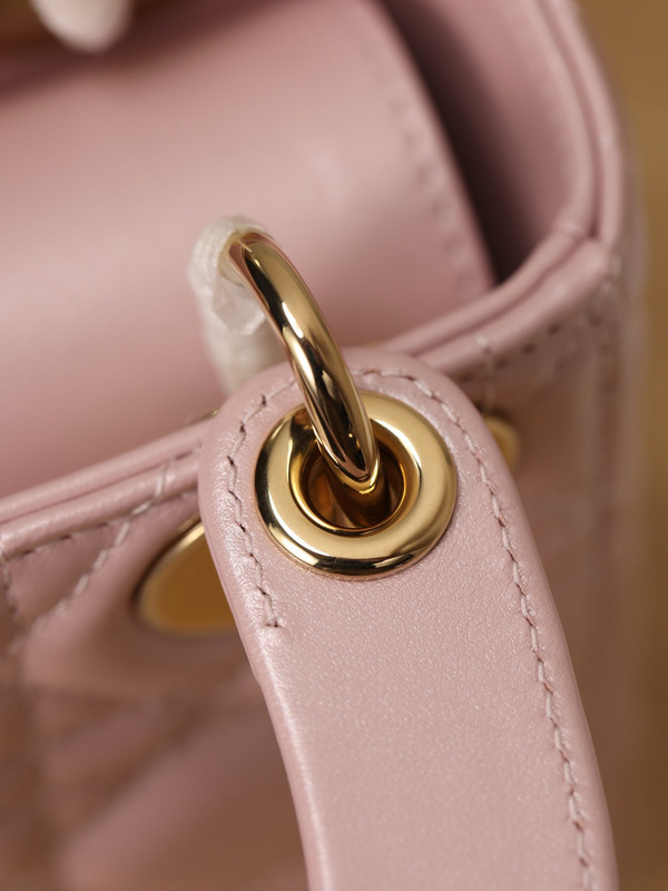 Christian Dior Mini Lady Dior Bag Pink Saddle Cannage Lambskin 2024