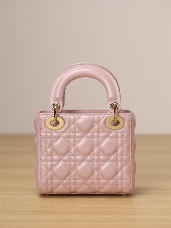 Christian Dior Mini Lady Dior Bag Pink Saddle Cannage Lambskin 2024