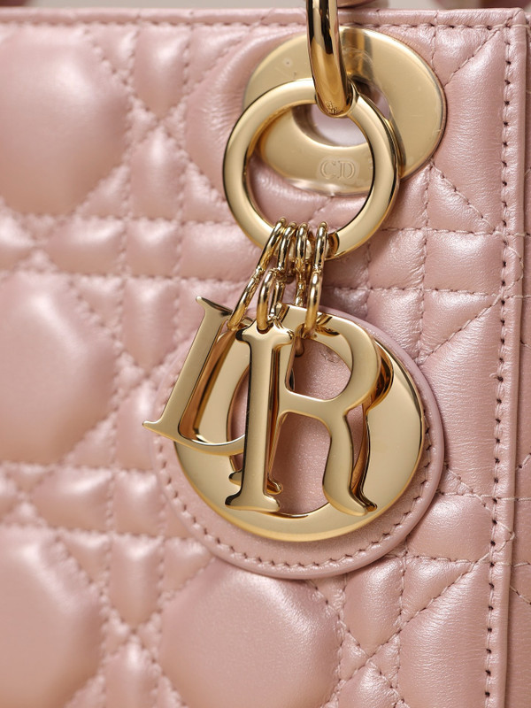 Christian Dior Mini Lady Dior Bag Pink Saddle Cannage Lambskin 2024