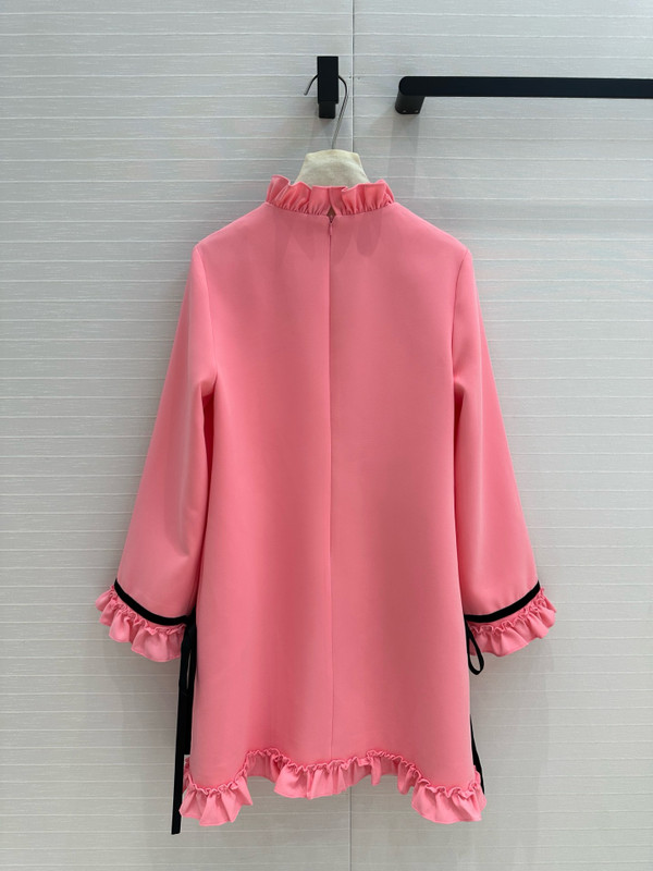 VALENTINO CREPE COUTURE SHORT DRESS PINK