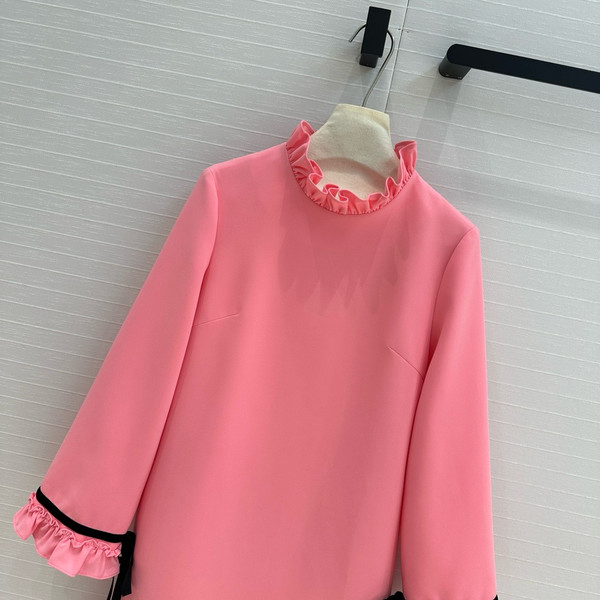 VALENTINO CREPE COUTURE SHORT DRESS PINK