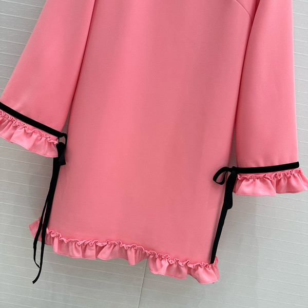 VALENTINO CREPE COUTURE SHORT DRESS PINK