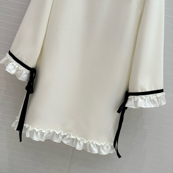 VALENTINO CREPE COUTURE SHORT DRESS WHITE