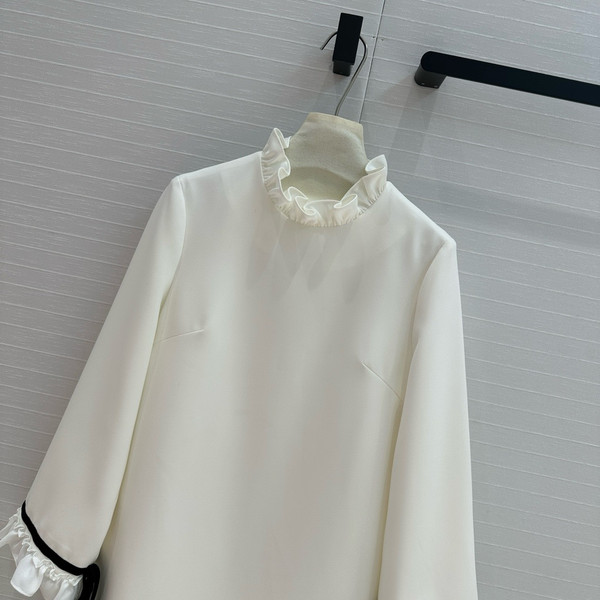 VALENTINO CREPE COUTURE SHORT DRESS WHITE