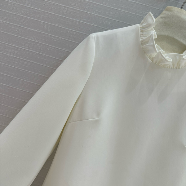 VALENTINO CREPE COUTURE SHORT DRESS WHITE
