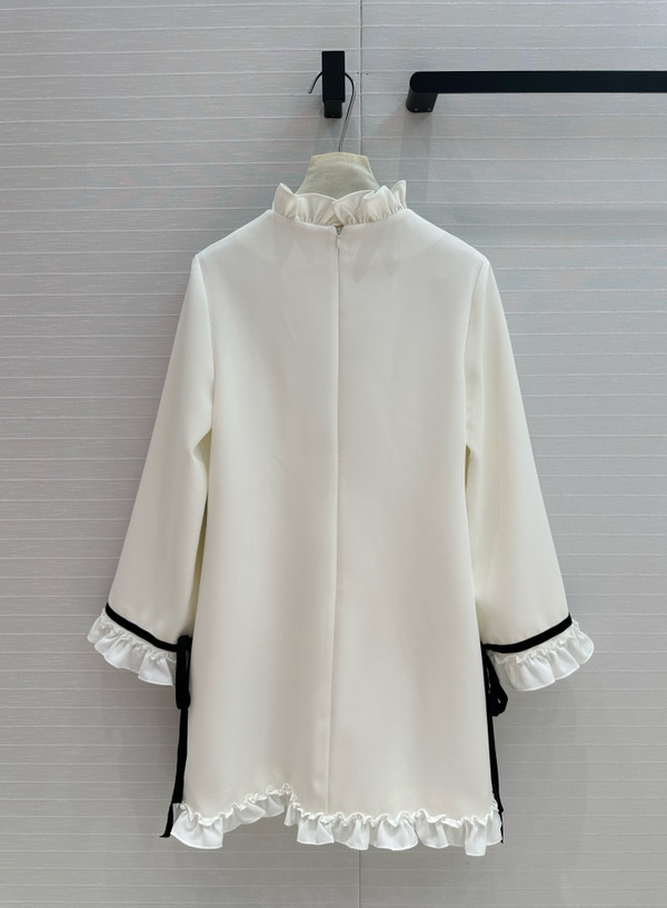 VALENTINO CREPE COUTURE SHORT DRESS WHITE