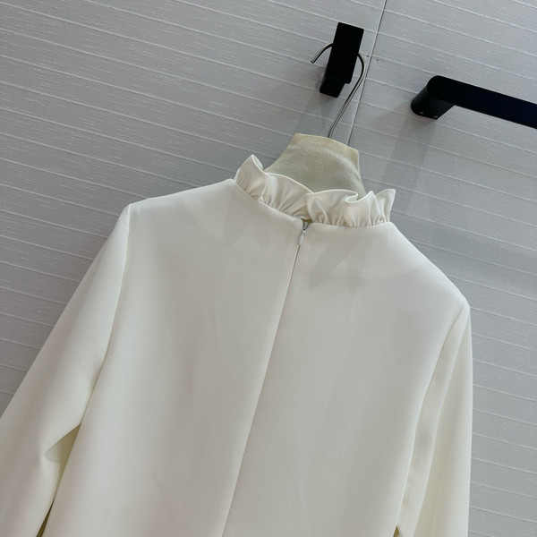 VALENTINO CREPE COUTURE SHORT DRESS WHITE