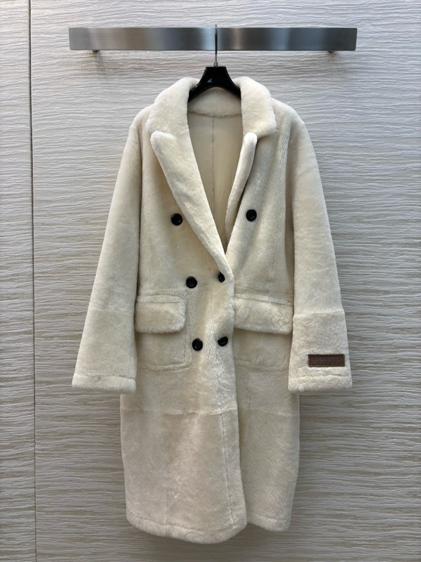 Brunello Cucinelli Reversible shearling coat with Precious patch