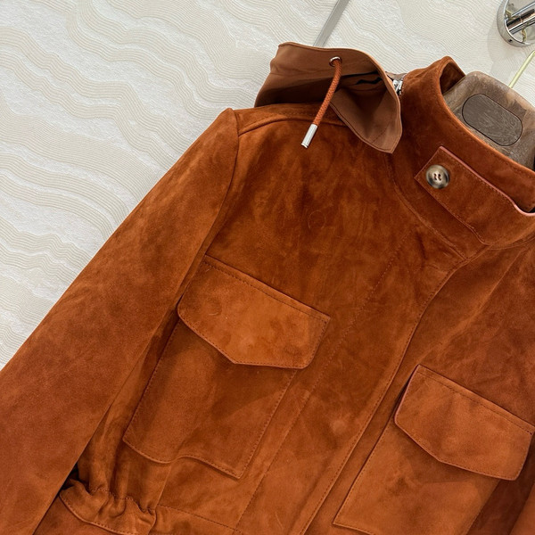 Loro Piana Mini Traveller Jacket  Lambskin Brown