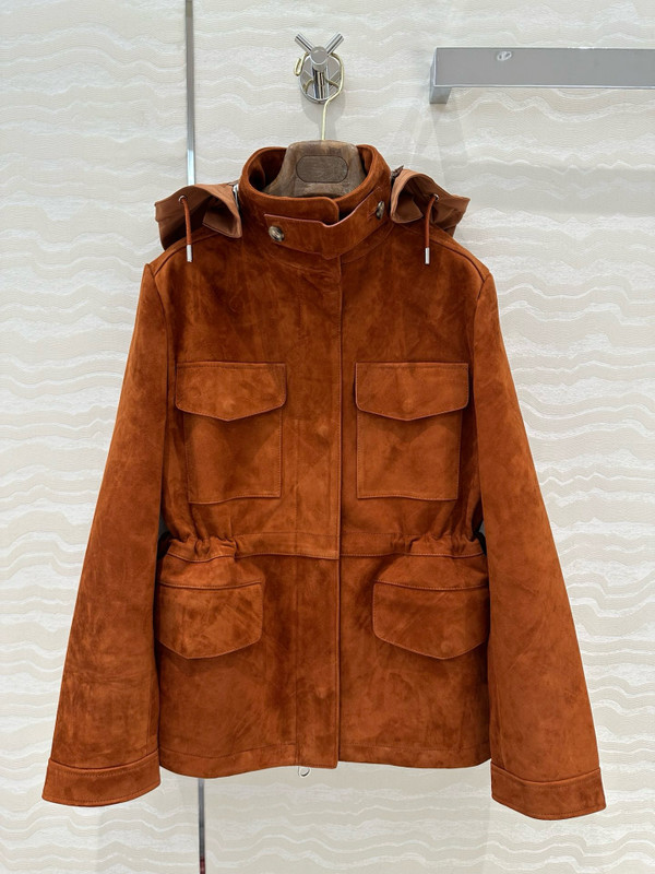 Loro Piana Mini Traveller Jacket  Lambskin Brown
