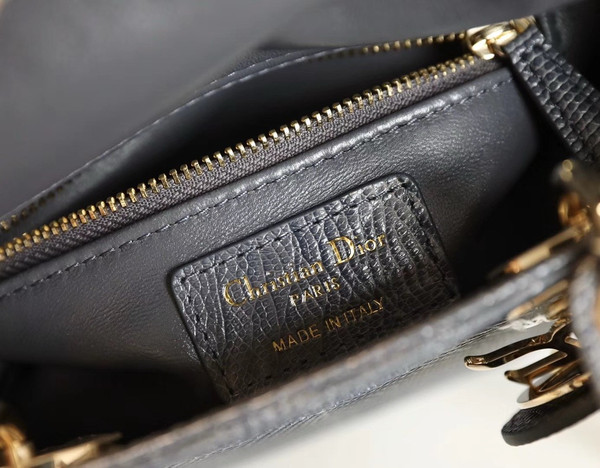 Christian Dior Lady Dior Mini Lizard Grey