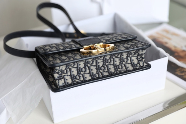 Christian Dior Small 30 Montaigne Bag Blue Dior Oblique Jacquard