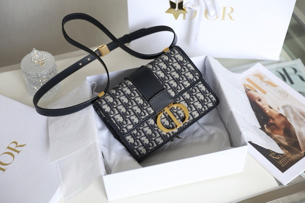 Christian Dior Small 30 Montaigne Bag Blue Dior Oblique Jacquard