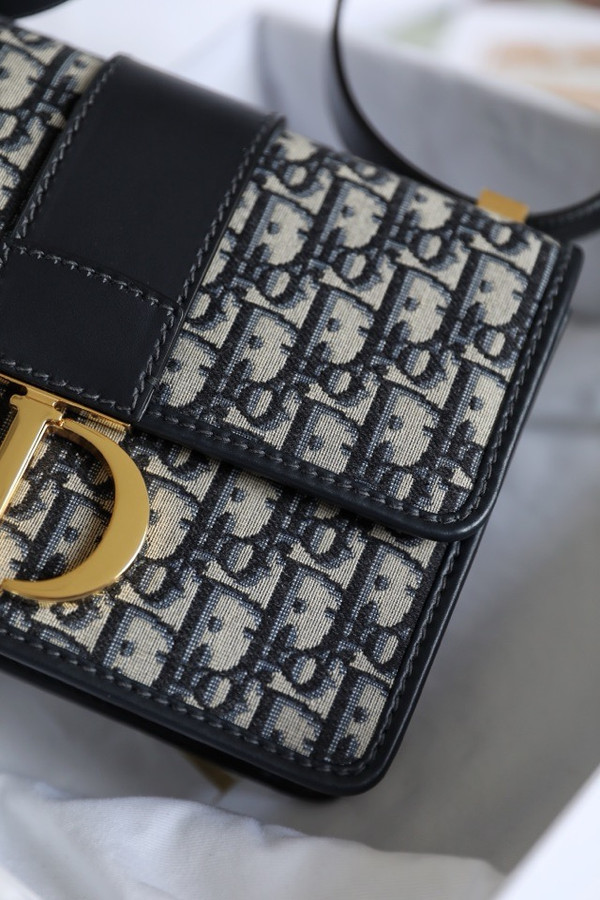 Christian Dior Small 30 Montaigne Bag Blue Dior Oblique Jacquard