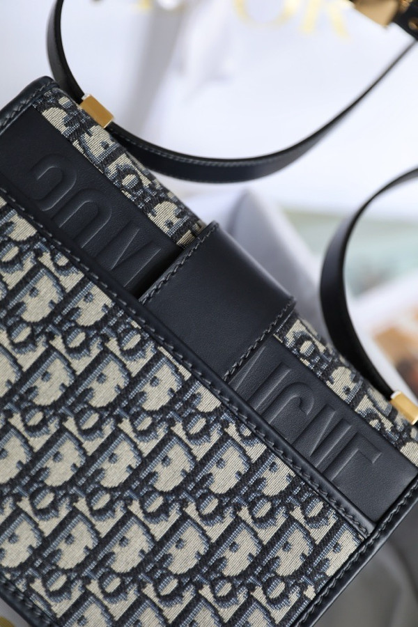 Christian Dior Small 30 Montaigne Bag Blue Dior Oblique Jacquard