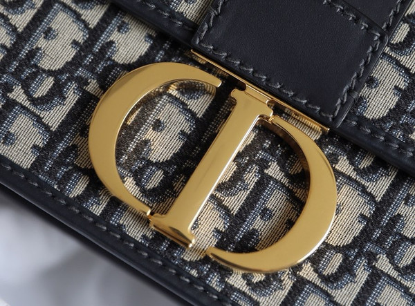 Christian Dior Small 30 Montaigne Bag Blue Dior Oblique Jacquard