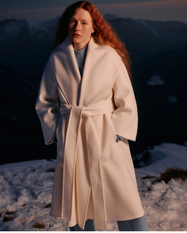 Colombo IVORY DOUBLE CASHMERE COAT