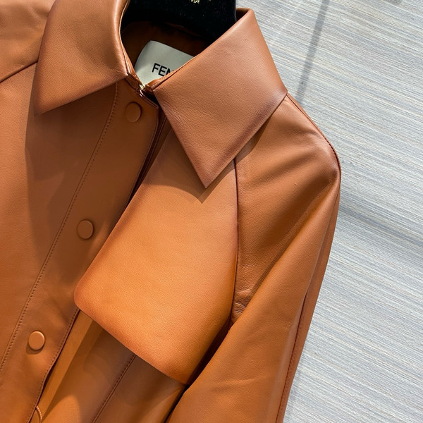 Fendi Blouson Brown leather jacket