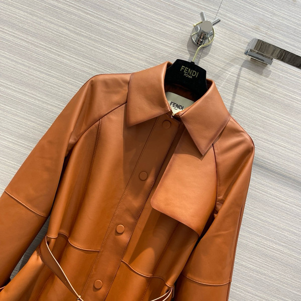 Fendi Blouson Brown leather jacket