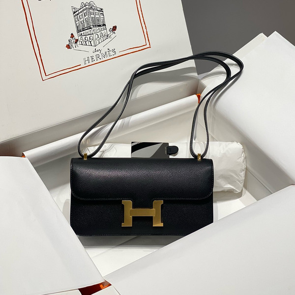 Hermès Constance Elan handbag in Black Epsom with Gold Hardware