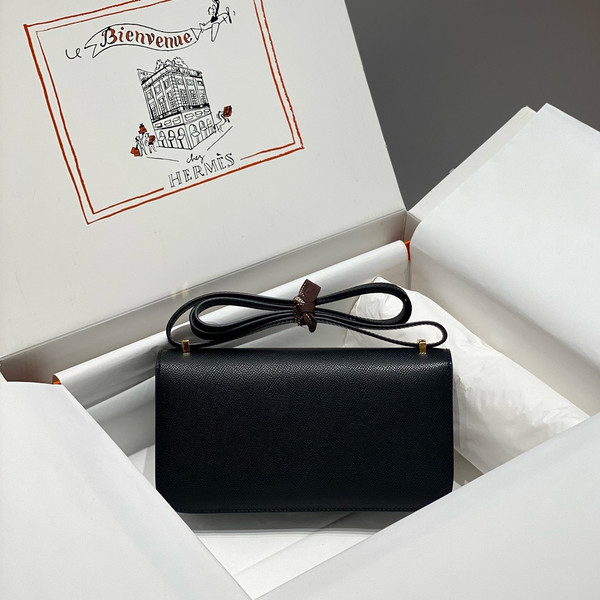 Hermès Constance Elan handbag in Black Epsom with Gold Hardware