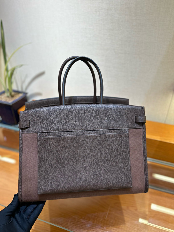 Hermes Birkin à l’envers 35 Barenia Faubourg All Brown 2025
