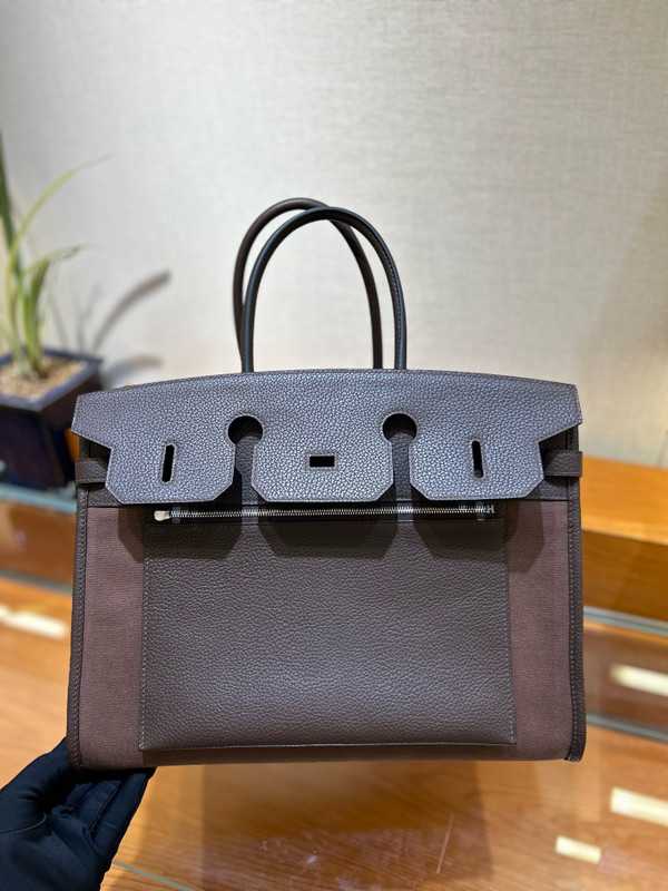 Hermes Birkin à l’envers 35 Barenia Faubourg All Brown 2025