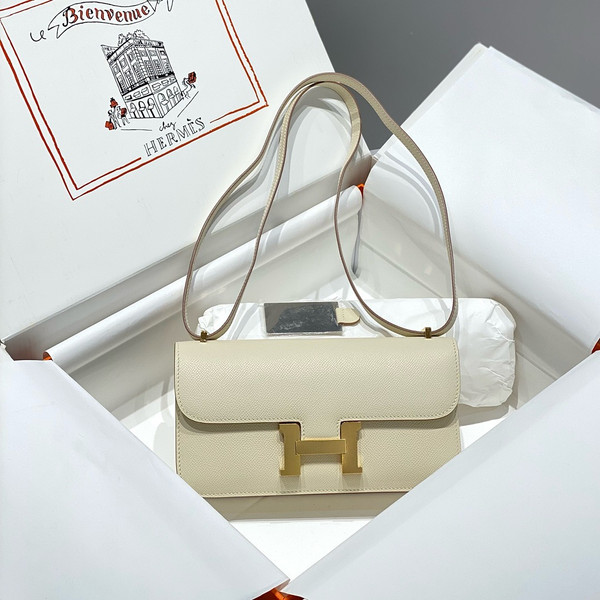 Hermès Constance Elan handbag in Craie Epsom with Gold Hardware