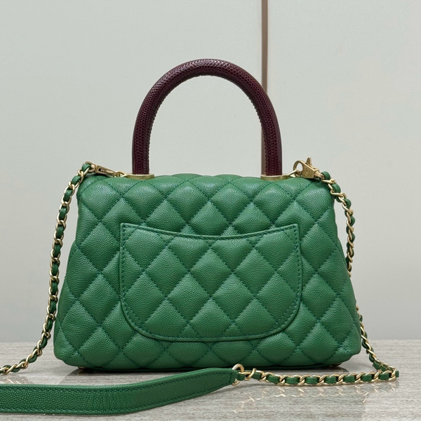 Chanel Green Lizard Top Handle Coco Handle Small Bag
