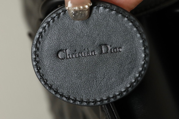 Christian Lady D-Joy Medium Bag Ultra-matt black Cannage calfskin