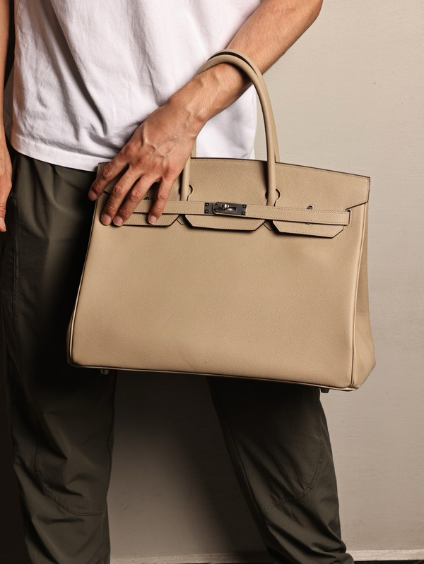 Hermes Trench Birkin 40 Epsom leather Palladium Hardware