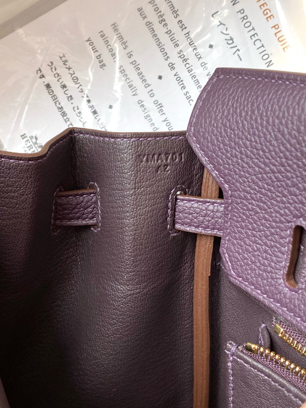 Hermes Raisin Birkin 25 cm Togo Gold Hardware