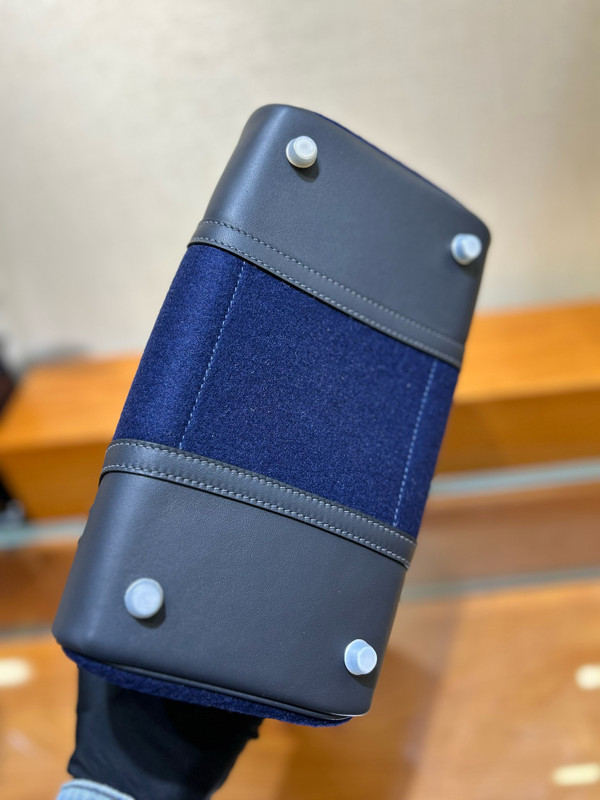 Hermès Birkin 25 Limited Edition Go Team Cabane/Bleu France/Bleu Nuit New White Swift/Feutre Palladium Hardware
