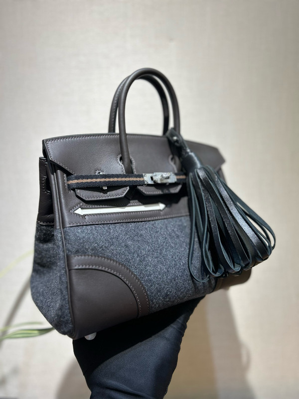 HERMÈS Limited Edition Birkin 25 Go Team Ebene (46) Chocolat (47) New White (0U) Black (89) Swift Feutre Palladium hardware