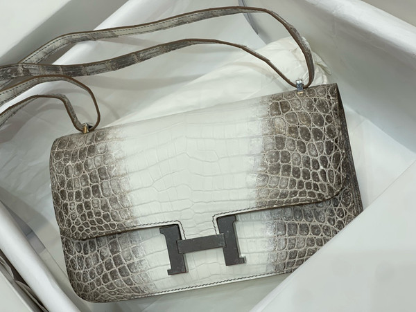 Hermès Constance 26 Himalaya Matte Niloticus Crocodile Palladium Hardware